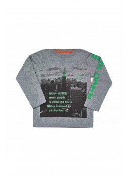 Wonder Kids Erkek Çocuk Baskılı Uzun Kol Tshirt 010-1600-011