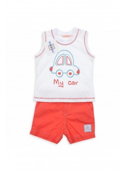 Bambaki Erkek Bebek Dokuma Şortlu Atlet Takım 013-1166-006