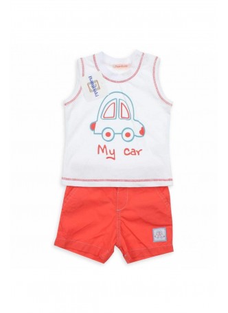 Bambaki Erkek Bebek Dokuma Şortlu Atlet Takım 013-1166-006
