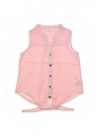 Nk Kids Kız Çocuk Yakası Taşlı Bağcıklı Gömlek 002-31738-023