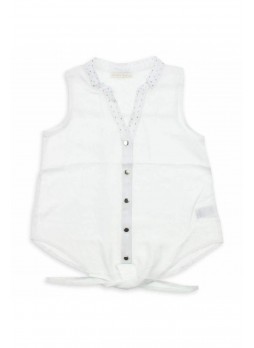 Nk Kids Kız Çocuk Yakası Taşlı Bağcıklı Gömlek 002-31738-027