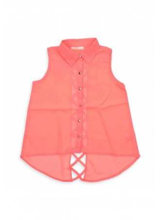 Nk Kids Kız Çocuk Arkası Çapraz Şeritli Gömlek 002-31734-006