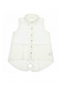 Nk Kids Kız Çocuk Arkası Çapraz Şeritli Gömlek 002-31734-027