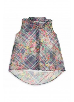 Nk Kids Kız Çocuk Ekose Çiçekli Gömlek 002-31992-012