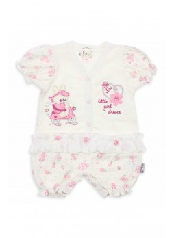 Modakids Kız Bebek Kısa Kol Fırfırlı Tulum 019-439-028