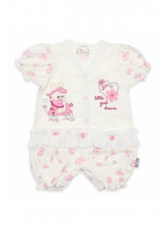 Modakids Kız Bebek Kısa Kol Fırfırlı Tulum 019-439-028