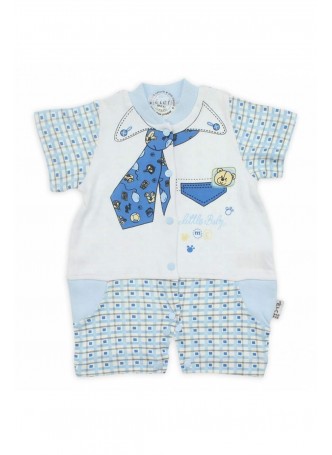 Modakids Erkek Bebek Kravat Baskılı Tulum 019-404-014