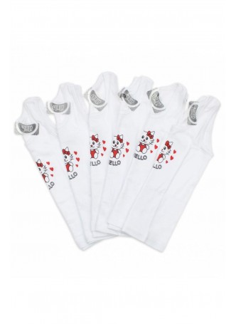 Gümüş İç Giyim 6'lı Kız Çocuk Askılı Baskılı Atlet 040-3026-027