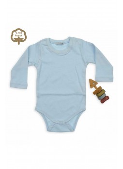 Bambaki Erkek Bebek Uzun Kol İnterlok Mavi  Badi 013-2002-014
