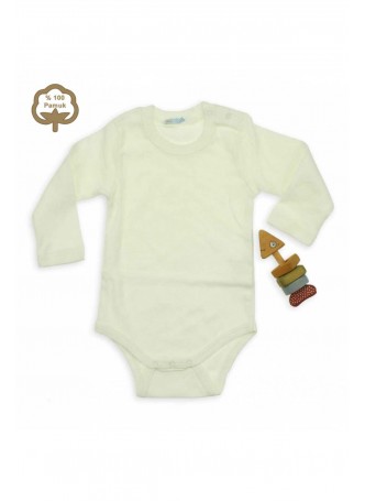Bambaki Bebek Uzun Kol İnterlok Krem Badi 013-2002-028