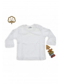 Bambaki Bebek Uzun Kol İnterlok Beyaz Üst 013-1001-027