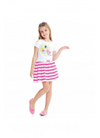 Wonder Kids Kız Çocuk Neon Çizgili Etek 010-1507-022
