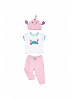 Wonder Kids Kız Bebek Şapkalı Takım 010-1353-027