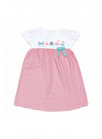 Wonder Kids Kız Bebek Pembe Çizgili Elbise 010-1352-021