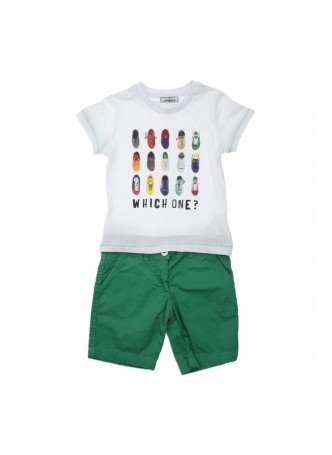 Bambaki Erkek Çocuk Baskılı Şortlu Takım 013-100-027
