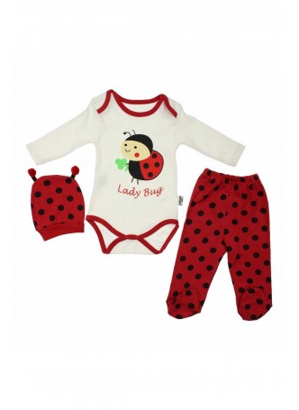 Uğur Böcekli Bebek 3 lü Zıbın seti 045-2541-002