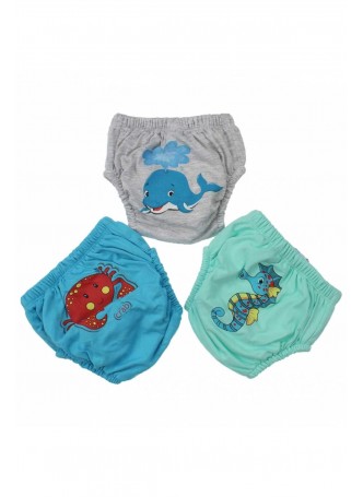 Erkek Bebek Sevimli 3 lü Alıştırma Külodu 035-60155-019