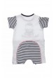 Bambaki Kız Bebek Kısa Kol Çizgili Tulum 013-0004-012