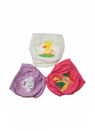 Kız Bebek Sevimli 3 lü Alıştırma Külodu 035-60155-003