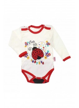 Modakids Kız Bebek Uğur Böcekli Uzun Kol Bady 037-98884-002