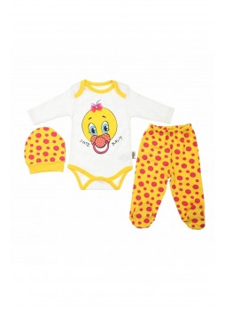 Modakids Kız Bebek Emoji 3 lü Zıbın Takım 037-886242-001