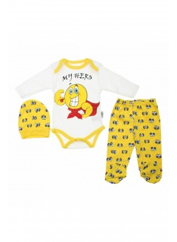 Modakids Bebek Kahraman Emojili 3 lü Zıbın Set 037-886239-001