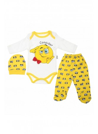 Modakids Bebek Kurnaz Emoji 3 lü Zıbın Takım 037-886238-001