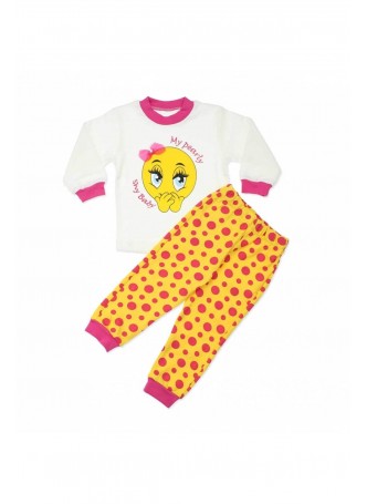 Kız Bebek Utangaç Emojili 2 li Pijama Takım 037-886254-021