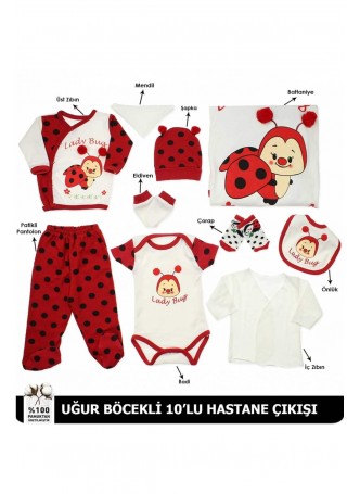 Pearly Baby Uğur Böcekli 10 lu Hastane Çıkışı 037-886246-002