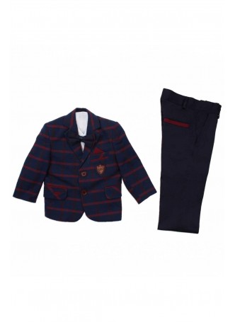 Erkek Çocuk Kareli Papyonlu Takım Elbise 037-218602-012