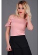 Omuz Açık Fırfırlı Pembe Bluz