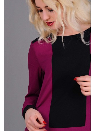 Omuz Deri Detay Mürdüm Bluz