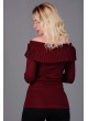 Fırfırlı Kayık Yaka Bordo Bluz