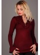 Fırfırlı Fermuarlı Yaka Bordo Bluz