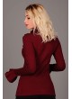 Fırfırlı Fermuarlı Yaka Bordo Bluz