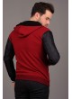 Kollar Siyah Kapşonlu Kırmızı Ceket 