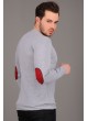 Dirsek Yamalı Gri Sweat