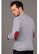 Dirsek Yamalı Gri Sweat