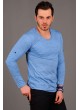 Geniş Yaka Açık Mavi Sweat