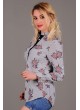 Çiçek Desenli Füme Gömlek