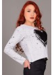 Pullu Kalp Desenli Siyah Sweat