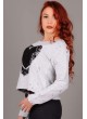 Pullu Kalp Desenli Siyah Sweat