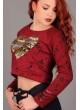 Kalp Baskılı Bordo Sweat