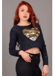 Kalp Baskılı Lacivert Sweat
