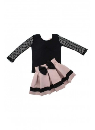 Modakids Kız Çocuk Kolları Tüllü Etekli Takım 037-874187-023