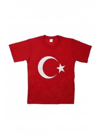 Unisex Çocuk Baskılı Kırmızı Tshirt 019-1925-002