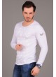 Apoletli Desenli Beyaz Sweat