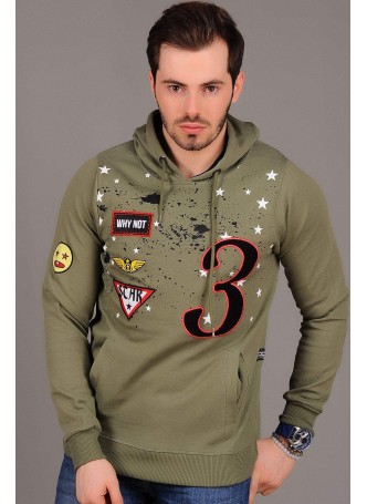 Kapşonlu Sweat Haki