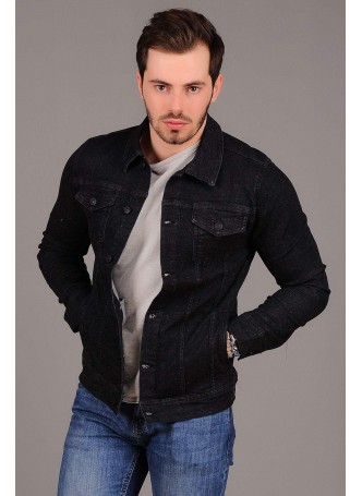 Kırçıllı Siyah Kot Ceket