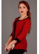 Krep Önü Tokalı Kırmızı Bluz